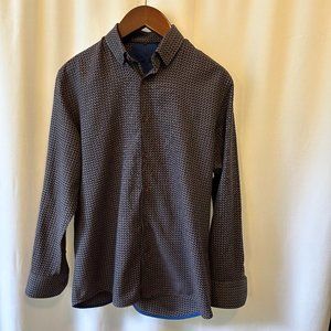 Visconti Black Men's Long Sleeve Shirt, Size Large.